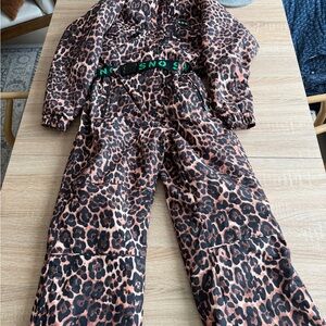 Topshop SNO ski suit in leopard